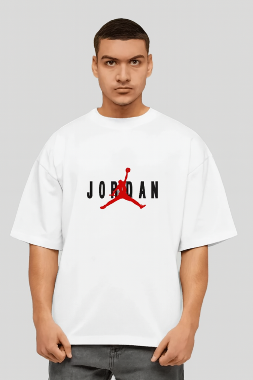 Men Graphic Print Round Neck Organic Cotton T-Shirt-White M&B | D93